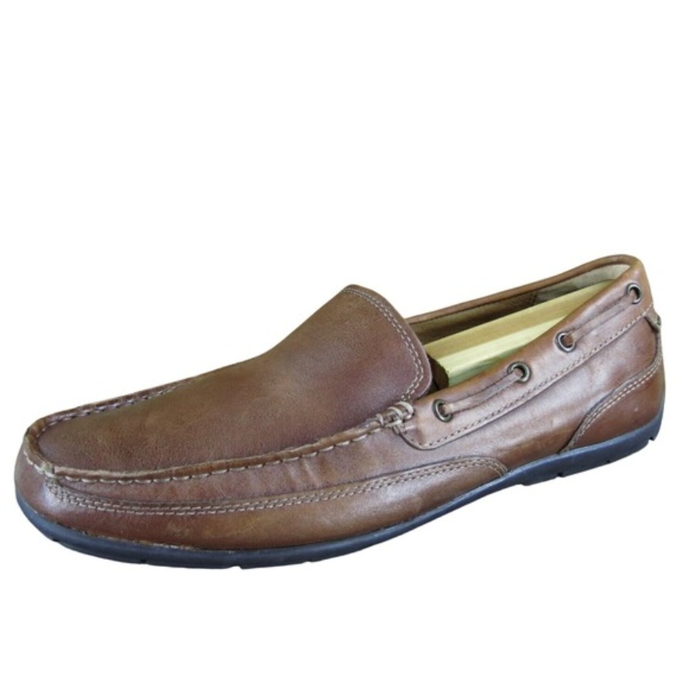 Bass Men's Hank Driving Moccasin Brown Leather Size‎ 9.5 Medium Gently Used 2025